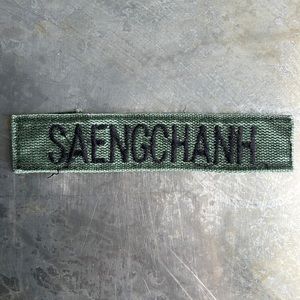 SAENGCHANH Embroidered Vintage ‘Army Green’ Military Name Tape Patch